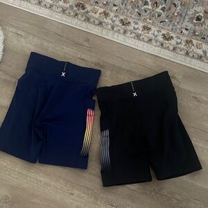 Savage X Fenty Bike Shorts Set - Navy & Black with Gradient Side Stripes